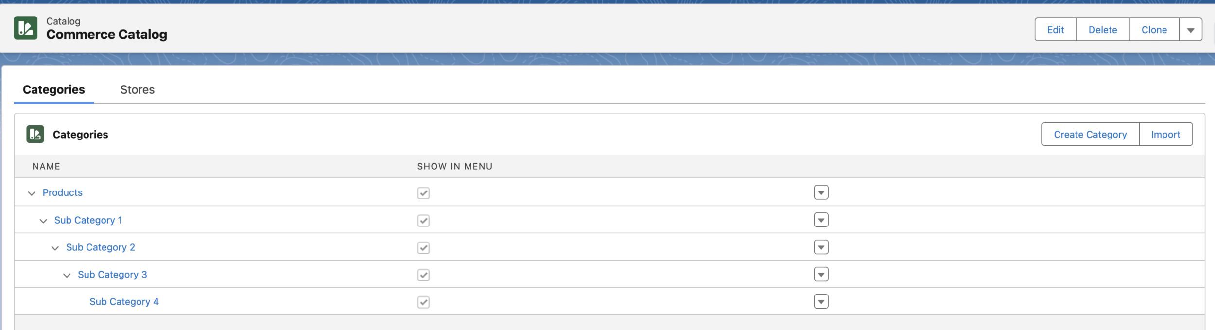 Commerce Cloud Product Catalog with nesting.