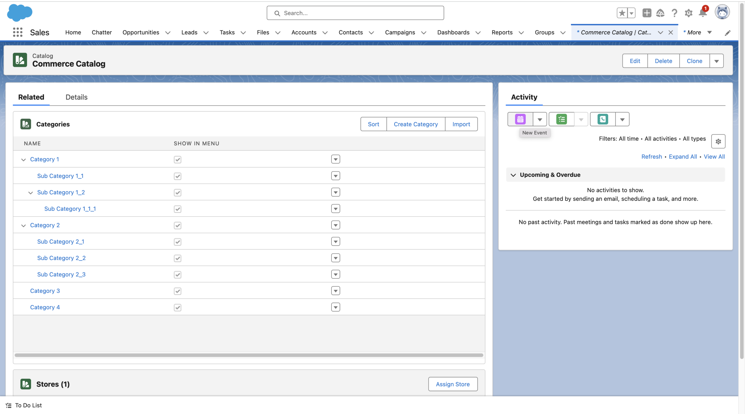 Salesforce Commerce Cloud Catalog View