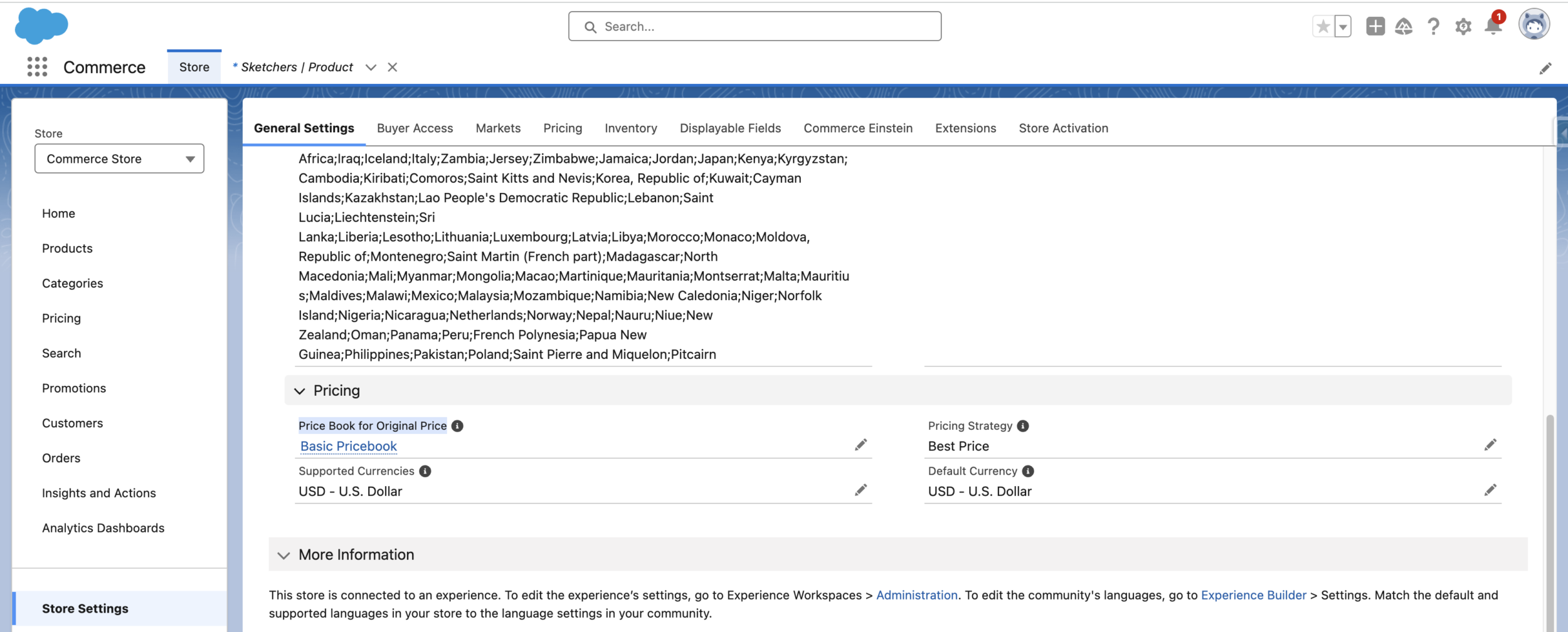 Commerce Cloud Basic Pricebook